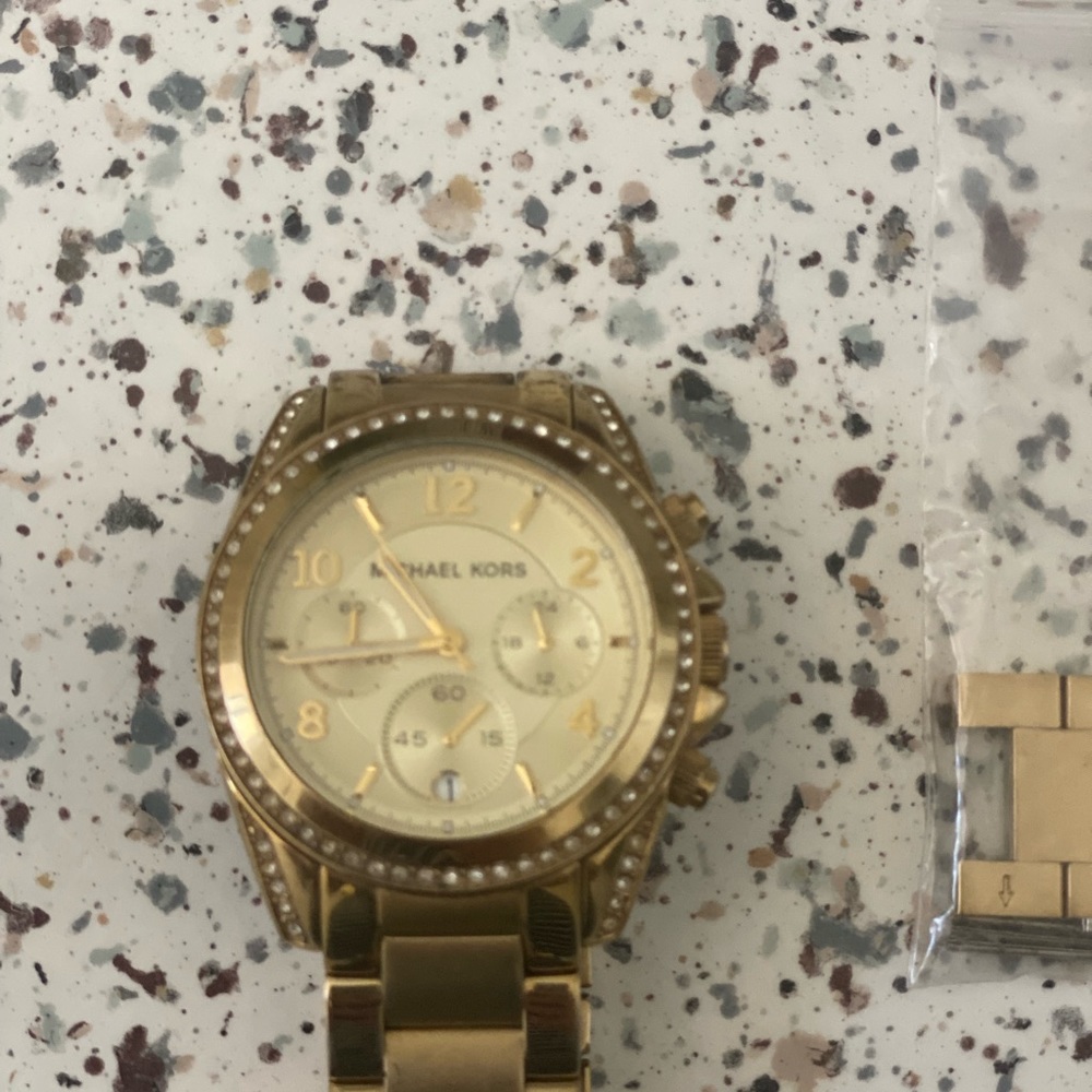Michael Kors Gold diamond studded watch